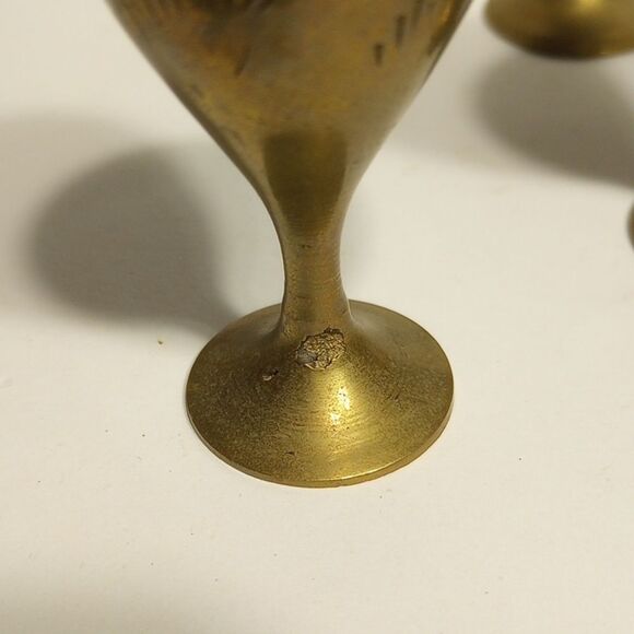 Set of Five Vintage Mini Brass Goblets - Picture 7 of 7